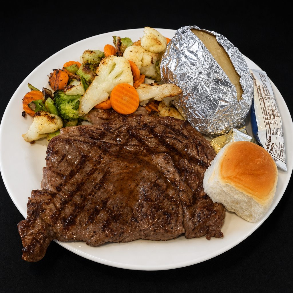 Ribeye Steak Dinner.