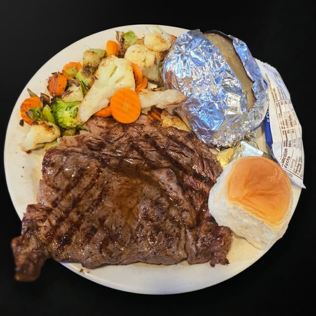 Ribeye Steak Dinner.