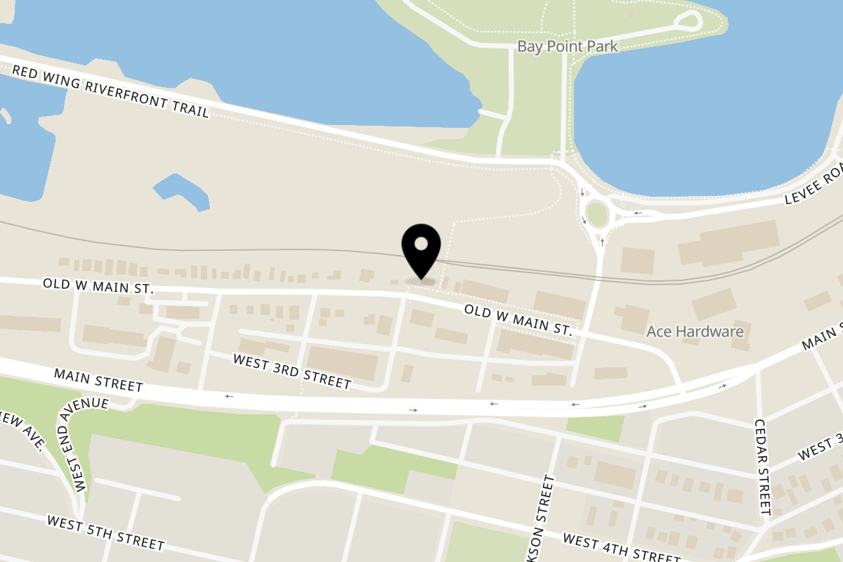 Map showing the location of Kelly's Tap House Bar and Grill on 1530 Old W Main St in Red Wing
